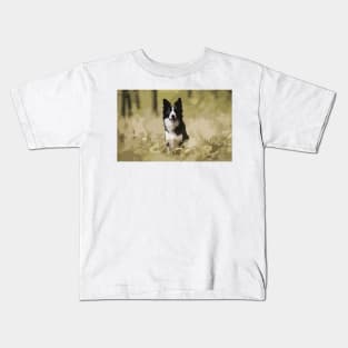 Border Collie Digital Painting Kids T-Shirt